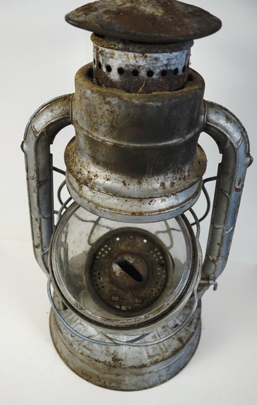 Antique Dietz No. 2 Lite Karosene Oil Railroad/Barn Lantern Grey Metal