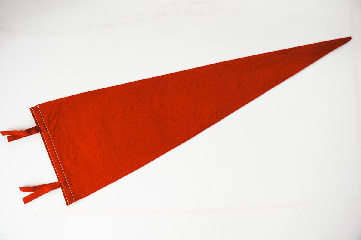 Vtg 50s Yellowstone Ntnl Park Red Felt Pennant Bear with Landmark Graphics 27in