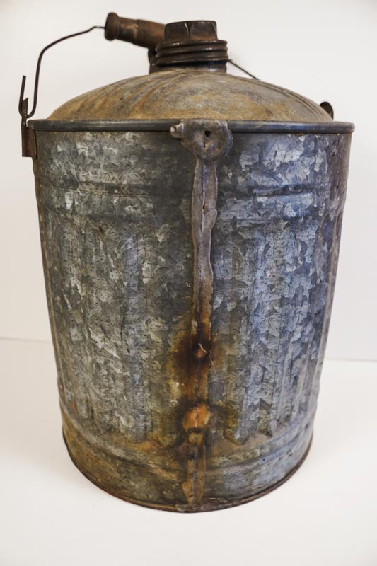 Vtg 1 Gallon Primitive Rustic Farm Gas Oil Kerosene Can Galvanized Metal