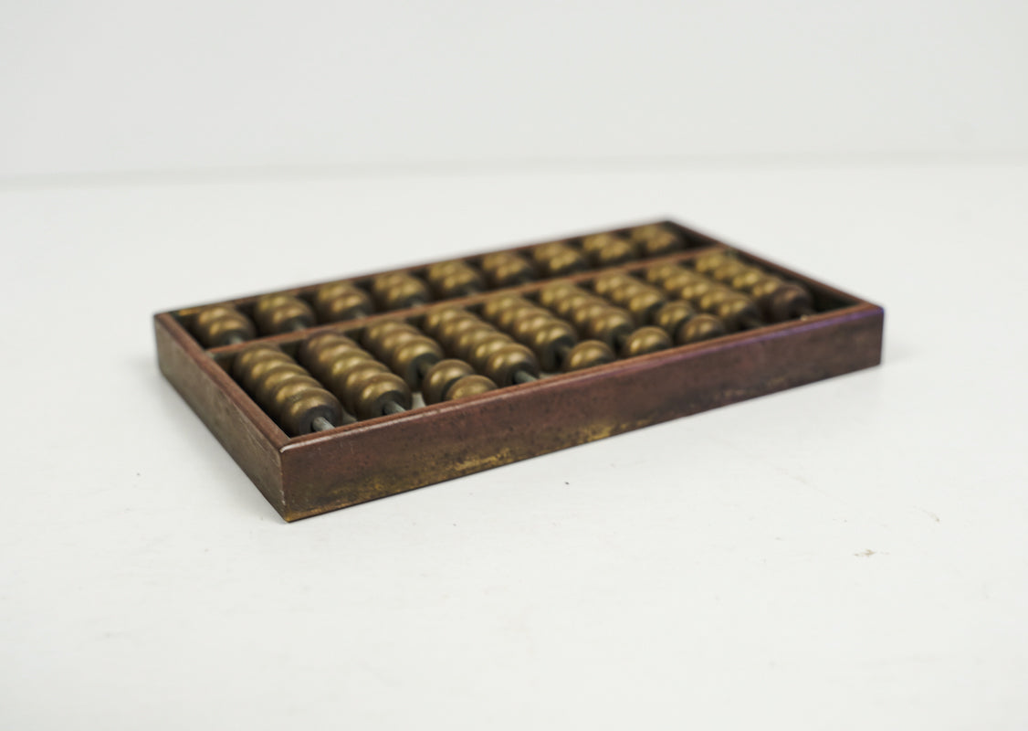 Miniature Brass Abacus 1970s Metal Counting Device