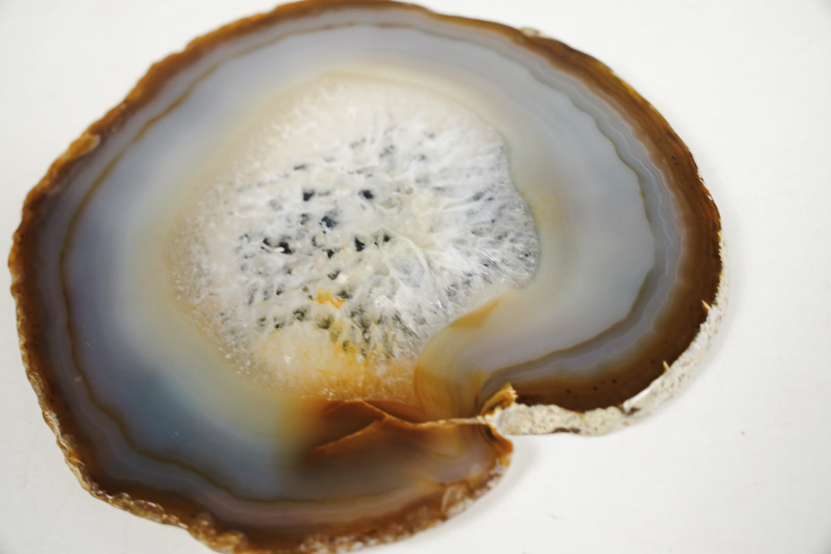 Crystal Geode John Deere Tractor Design Art On Agate Slice Polished Rock