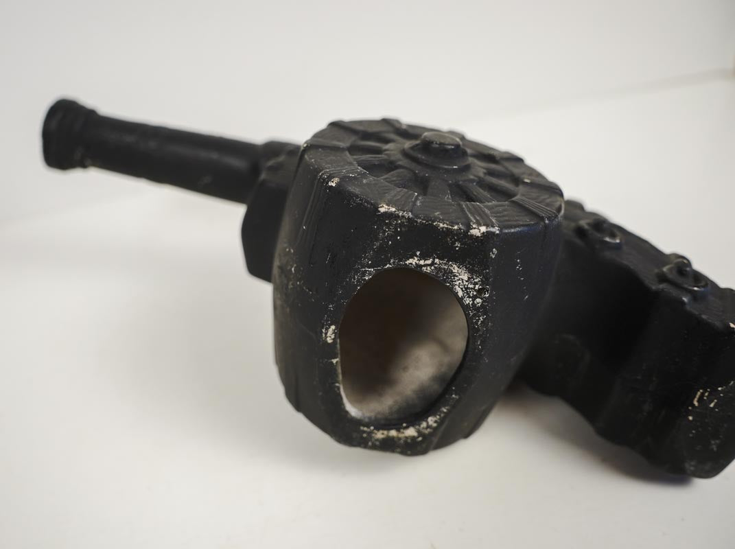 Black Ceramic Cannon Model Hand Painted Hollow 6in
