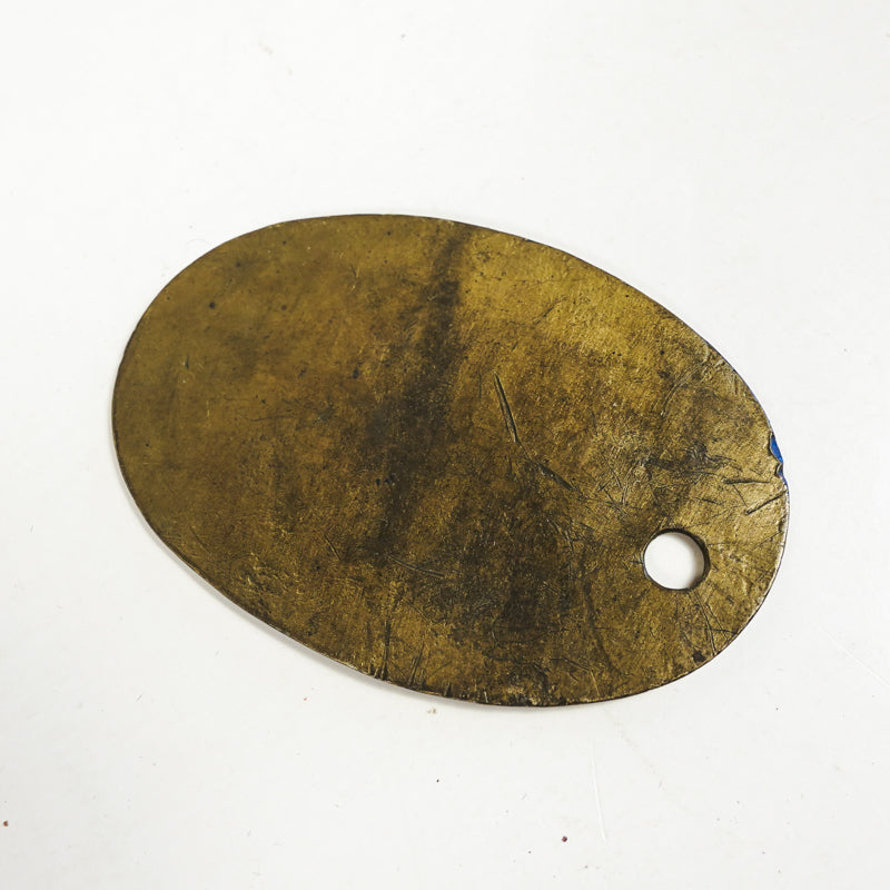 Zerolene Motor Oil No 7 Brass Fuel Pump Tag Sign Oval Tag