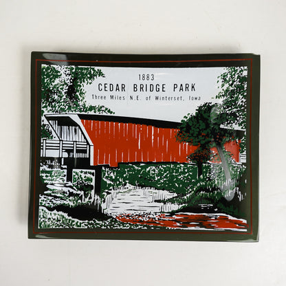 Covered Bridge Cedar Bridge Park Winterset, IA Rectangle Glass Ashtray