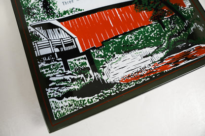 Covered Bridge Cedar Bridge Park Winterset, IA Rectangle Glass Ashtray