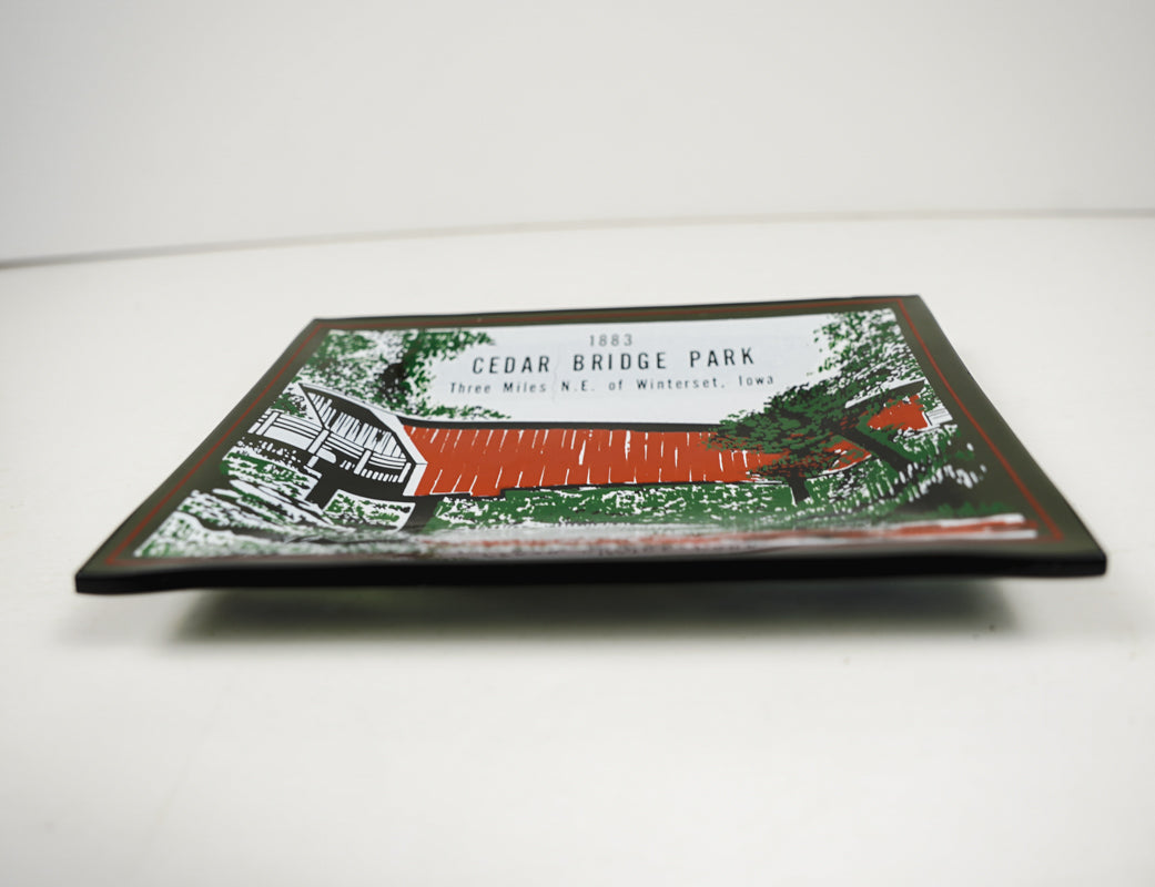 Covered Bridge Cedar Bridge Park Winterset, IA Rectangle Glass Ashtray