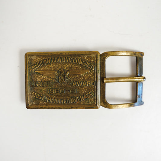 Brass Belt Buckle American Bowling Congress League Award Improved Avg 60s