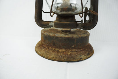 Vtg Triumph No.2 FOC & Co Antique Kerosene Oil Lantern Rusted Metal-missing top
