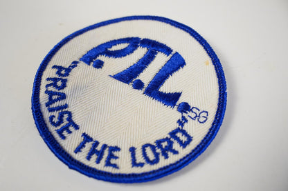 PTL Praise The Lord Round Blue & White Jacket Patch