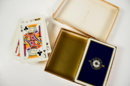 Vintage Acme Fast Frieght Redislip Double Playing Cards Set with Box -Red & Blue