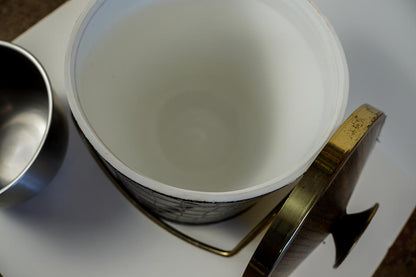 Serv-Master Creations Mid Century Modern Faux Alligator Chrome Ice Bucket