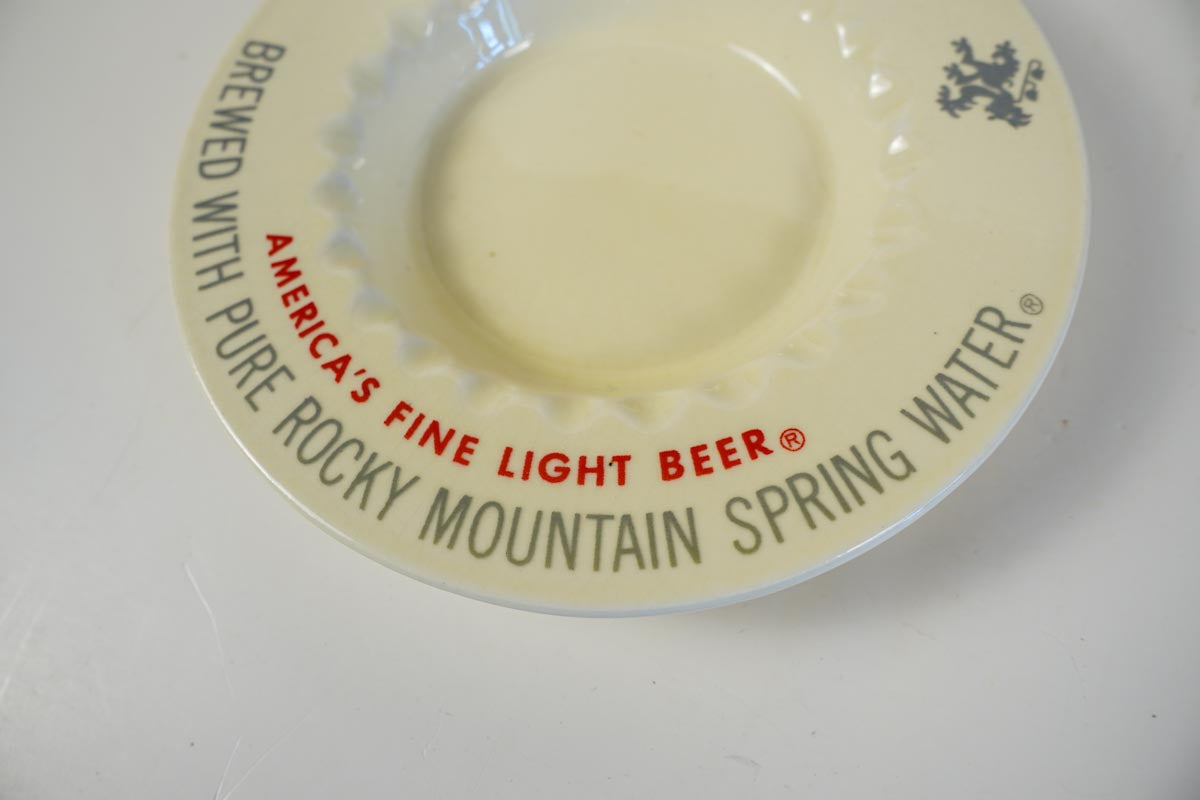 Coors Ashtray Ceramic America’s Fine Light Beer 6in Golden Co Rocky Mtn