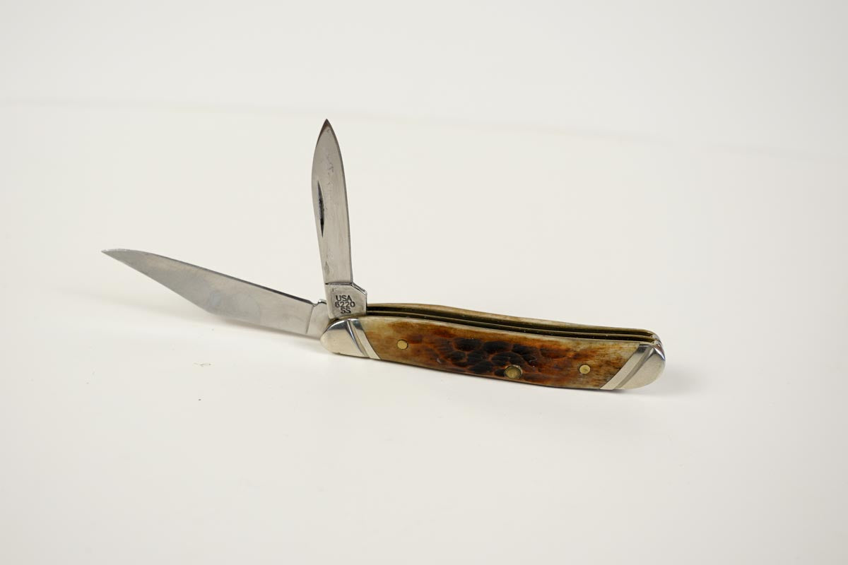 Vintage Case XX USA 6220 SS Peanut Jack Knife 2 3/4" Genuine Stag Handles