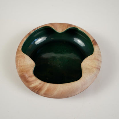 Romco Terra Cotta Marbled Ashtray Rocky Mountain Pottery 4.5in Green Interior