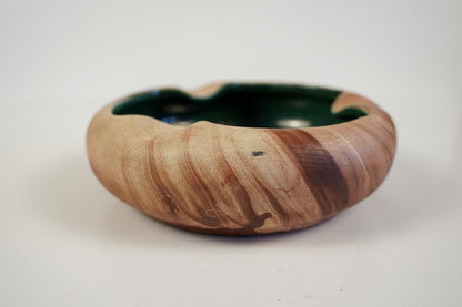 Romco Terra Cotta Marbled Ashtray Rocky Mountain Pottery 4.5in Green Interior