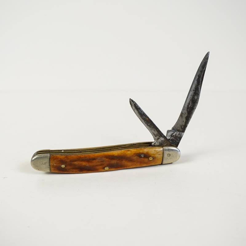 Vintage Sabre 2-Blade 605 Pocket Knife Jigged Japan