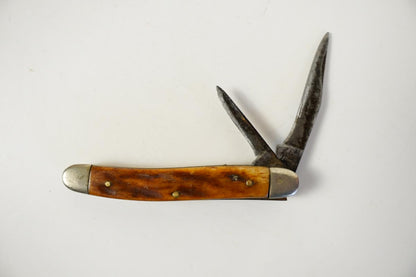 Vintage Sabre 2-Blade 605 Pocket Knife Jigged Japan