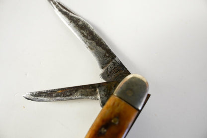 Vintage Sabre 2-Blade 605 Pocket Knife Jigged Japan