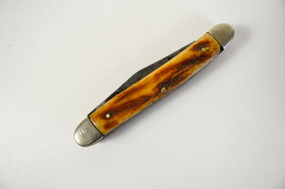 Vintage Sabre 2-Blade 605 Pocket Knife Jigged Japan