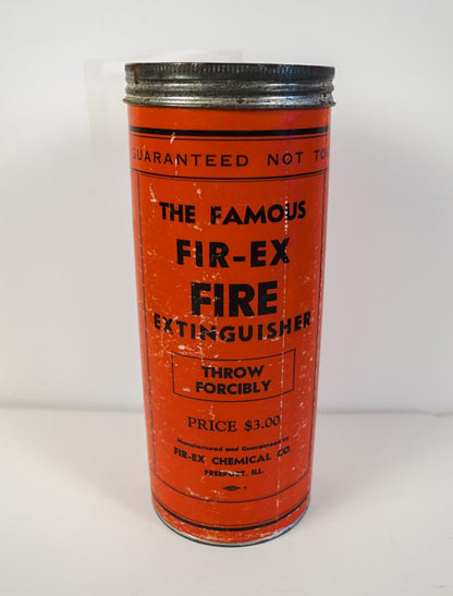The Famous Fir-ex Fire Extinguisher Vintage Red Dry Chemical Container Unused