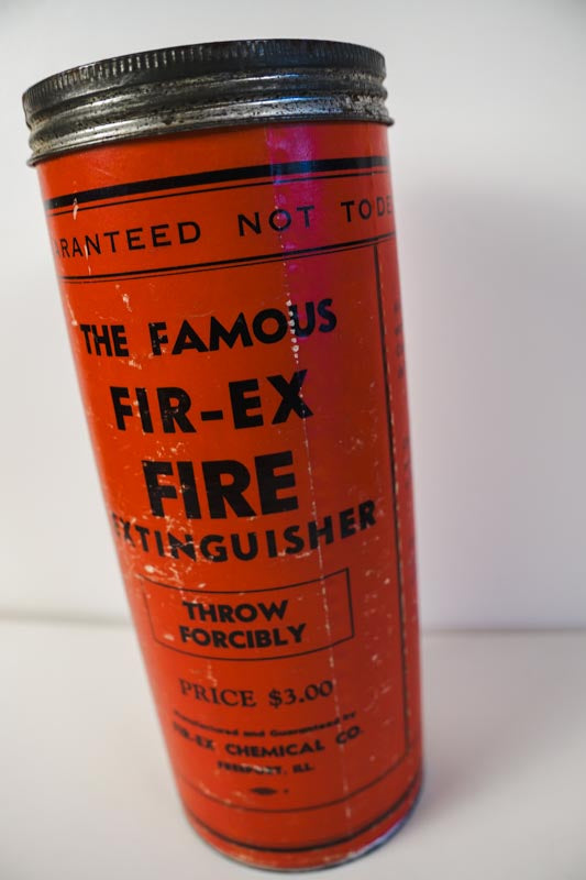The Famous Fir-ex Fire Extinguisher Vintage Red Dry Chemical Container Unused
