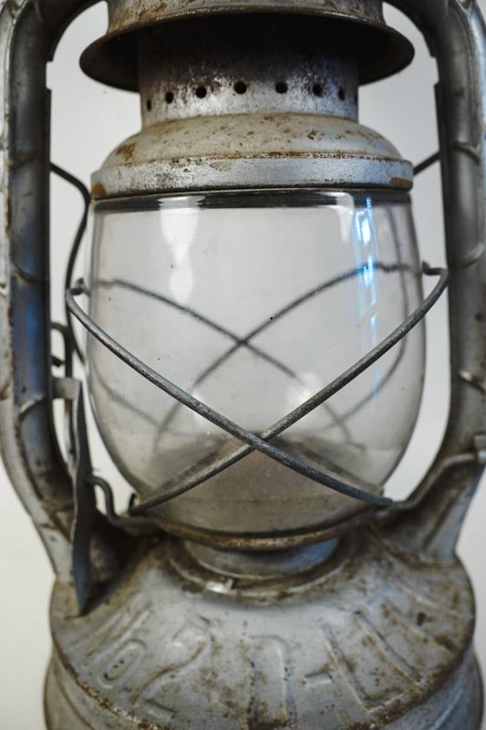 Antique Dietz No. 2 Lite Karosene Oil Railroad/Barn Lantern Grey Metal