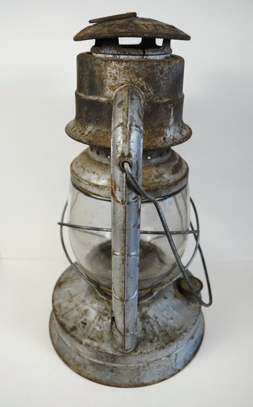 Antique Dietz No. 2 Lite Karosene Oil Railroad/Barn Lantern Grey Metal