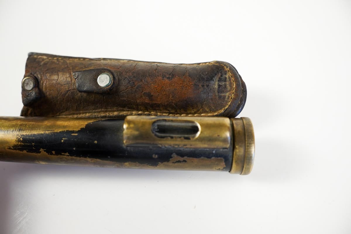 Transit Bubble Antique 5" Brass Sight Scope Hand Surveying Level In Leather Case