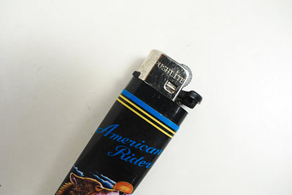 American Ride Wolf Cigarette Lighter Black with Wolf & Motorcycle