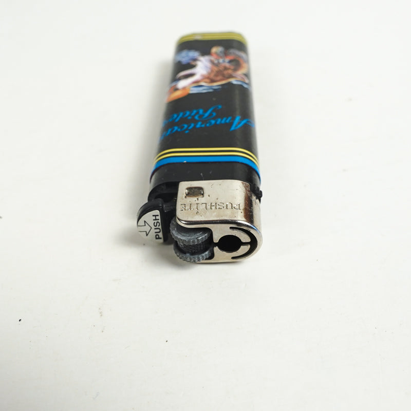 American Ride Wolf Cigarette Lighter Black with Wolf & Motorcycle