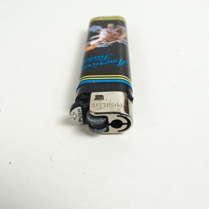 American Ride Wolf Cigarette Lighter Black with Wolf & Motorcycle