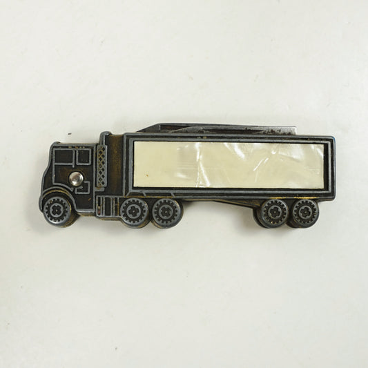 Pocket Knife Semi Truck 18 Wheeler Inlay Big Rig Colonial Prov. USA