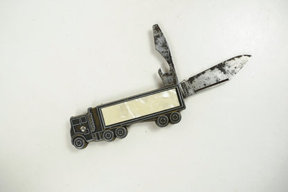 Pocket Knife Semi Truck 18 Wheeler Inlay Big Rig Colonial Prov. USA
