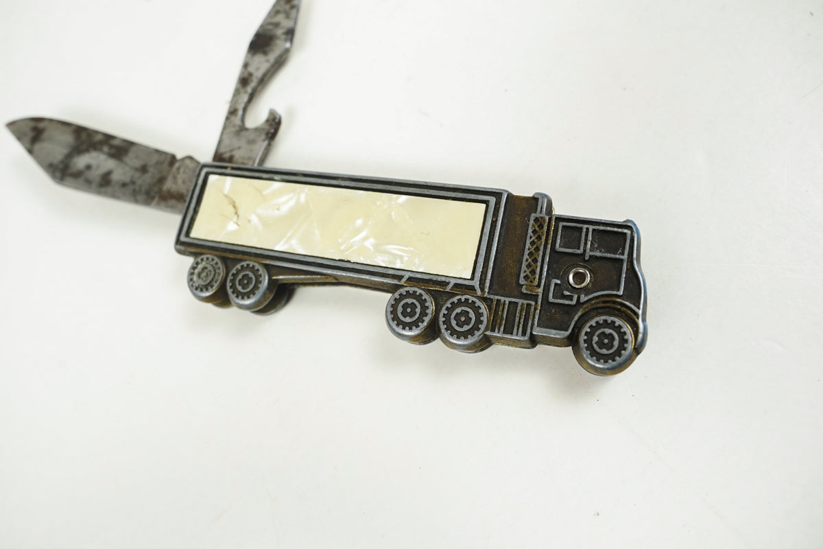 Pocket Knife Semi Truck 18 Wheeler Inlay Big Rig Colonial Prov. USA
