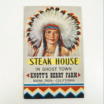 Steak House in Ghost Town Brochure Knott's Berry Farm