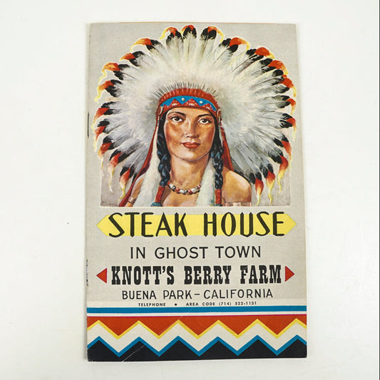 Steak House in Ghost Town Brochure Knott's Berry Farm