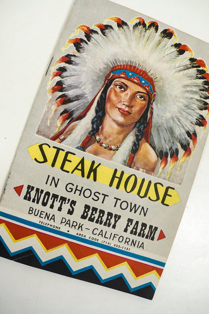 Steak House in Ghost Town Brochure Knott's Berry Farm