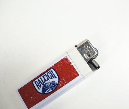 Raleigh Trucking Cigarette Lighter White with Red & Blue
