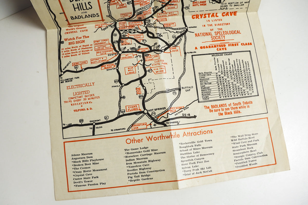 Crystal Cave Map Black Hills South Dakota
