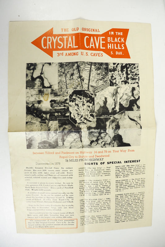 Crystal Cave Map Black Hills South Dakota