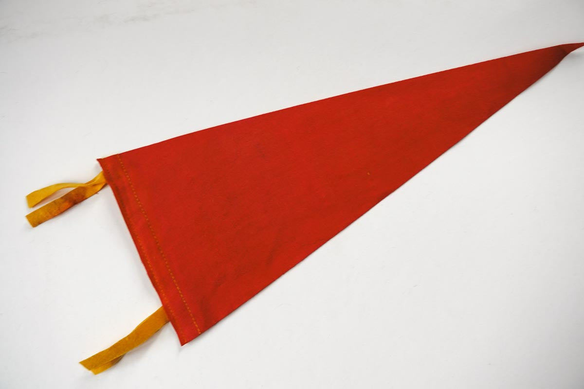Vintage 50s Grotto of the Redemption West Bend IA Red Souvenir Felt Pennant 18in