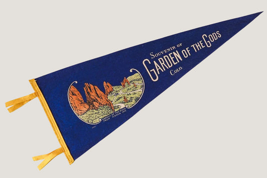 Pennant with 'Garden of the Gods' design on a white background