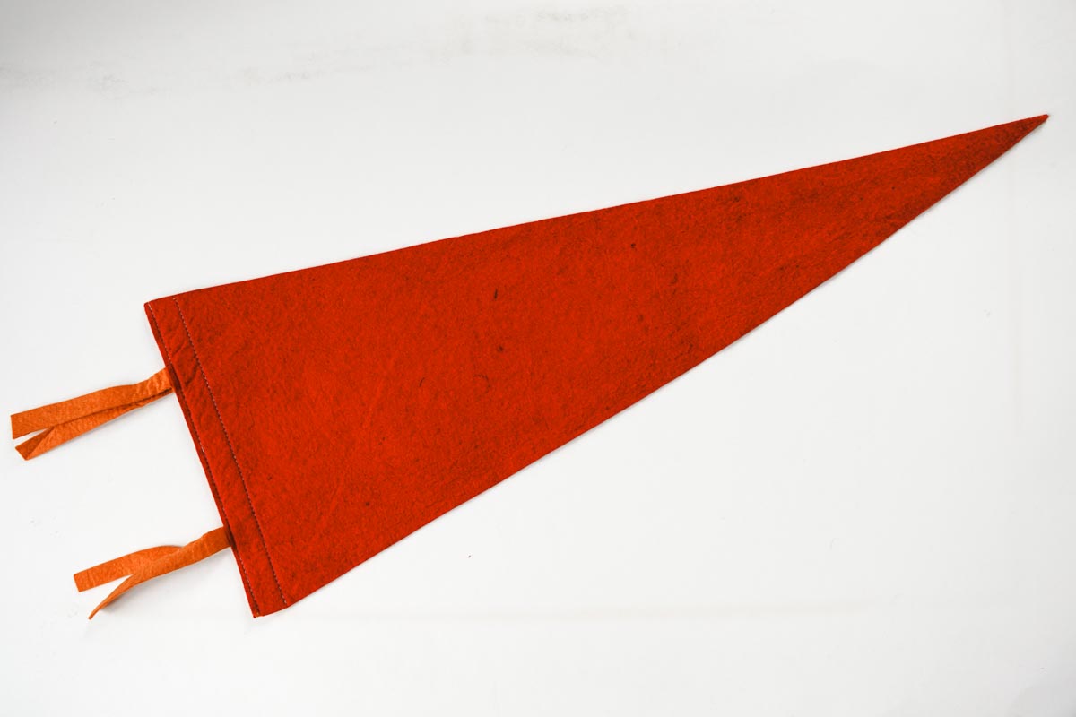Vintage 50s California Old Mission Redwood Red Souvenir Felt Pennant 25in