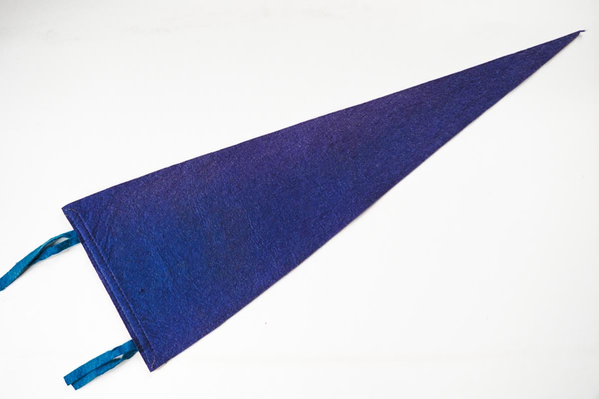 Vintage 50s Springfield, Missouri Indian Chief Blue Souvenir Felt Pennant 25in