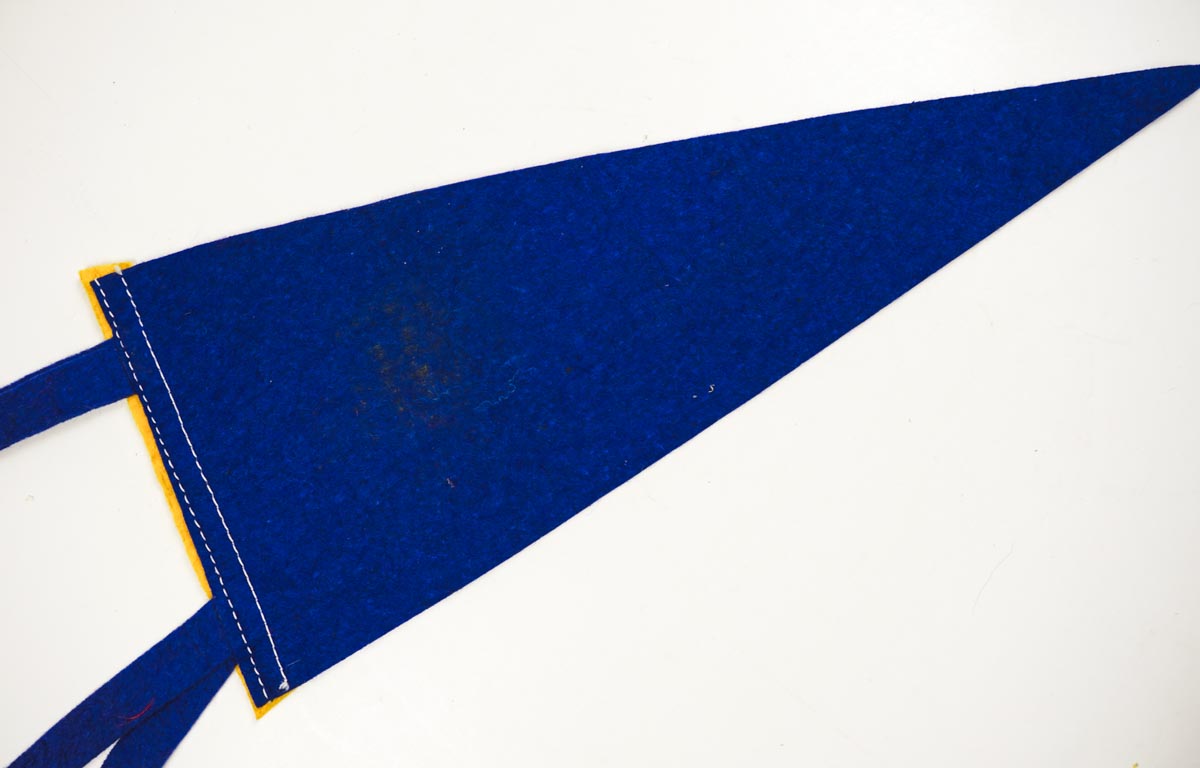 Vtg 1950s Souvenir of Rochester, Minnesota Small Blue Felt Pennant "The Clinic" 11in