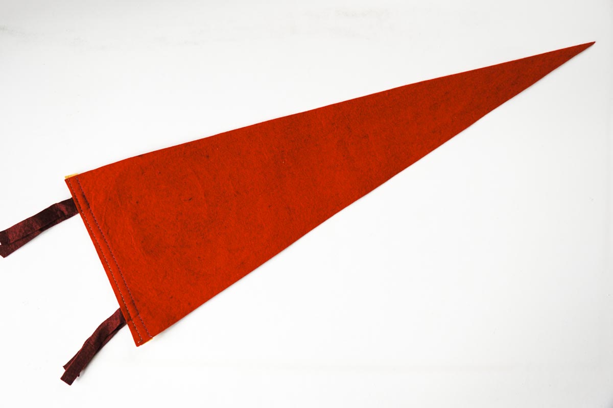 Vintage 50s Vancouver Washington Fishing Red Souvenir Pennant 27in