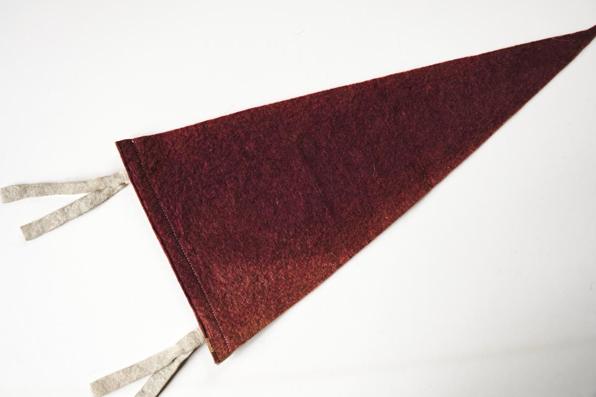 Vintage Des Moines, Iowa Faded Burgundy Pennant 17in