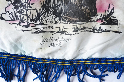 Satin Yellowstone Park Bear No Hugging Allowed Souvenir Pillowcase 18in
