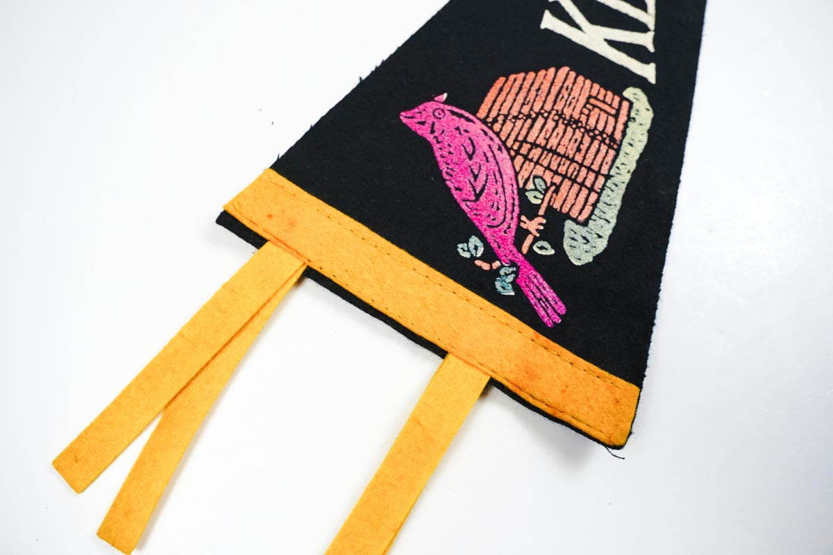 Vintage 1950's Black Felt Kentucky Cardinal State Small Souvenir Pennant