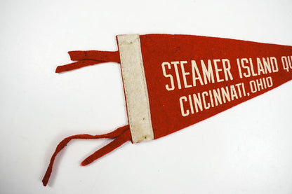 1950's Steamer Island Queen Cincinnati, Ohio Felt State Pennant Red & White